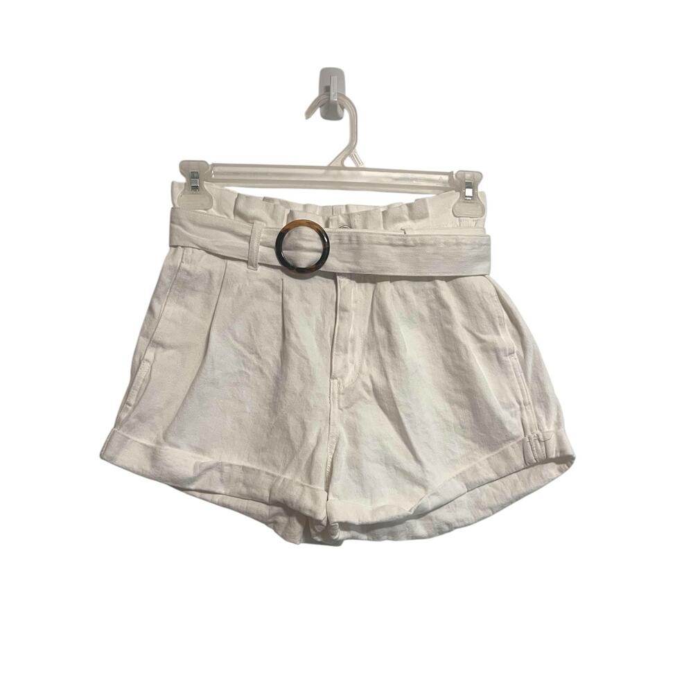 Peach Love California Shorts Denim White With Built in Belt Womens Size Medium